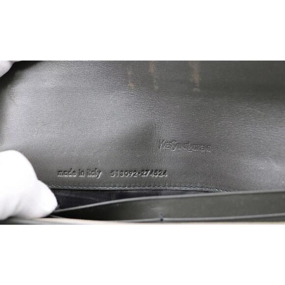 YVES SAINT LAURENT Vintage Used Green Patent Leather Long Wallet - Picture 5 of 15